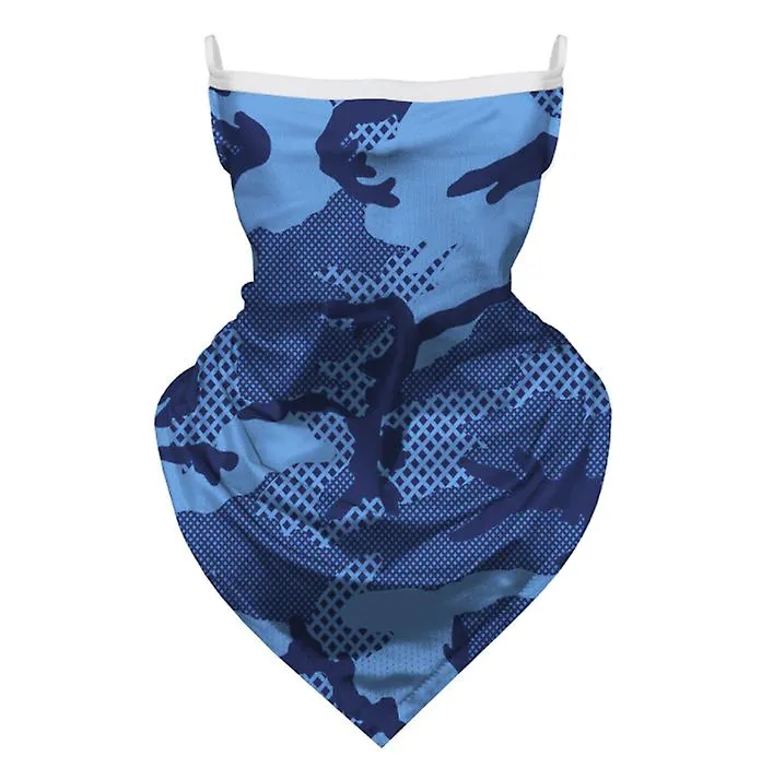 2Pcs 7# Children's ear-mounted cycling mask, ice silk mesh, breathable and sunscreen sports headscarf AZ10686