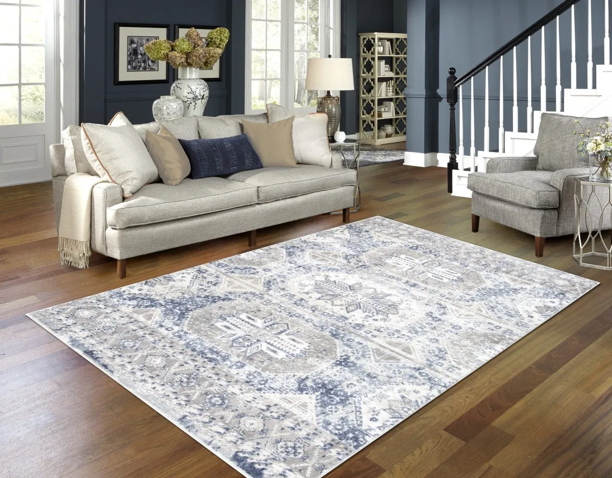 8 X 11 Area Rug - Grey/Blue