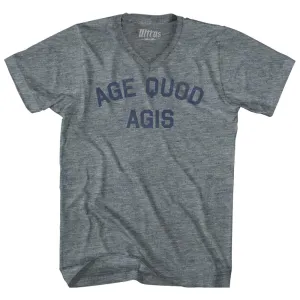 Age Quod Agis Tri-Blend V-neck Womens Junior Cut T-shirt