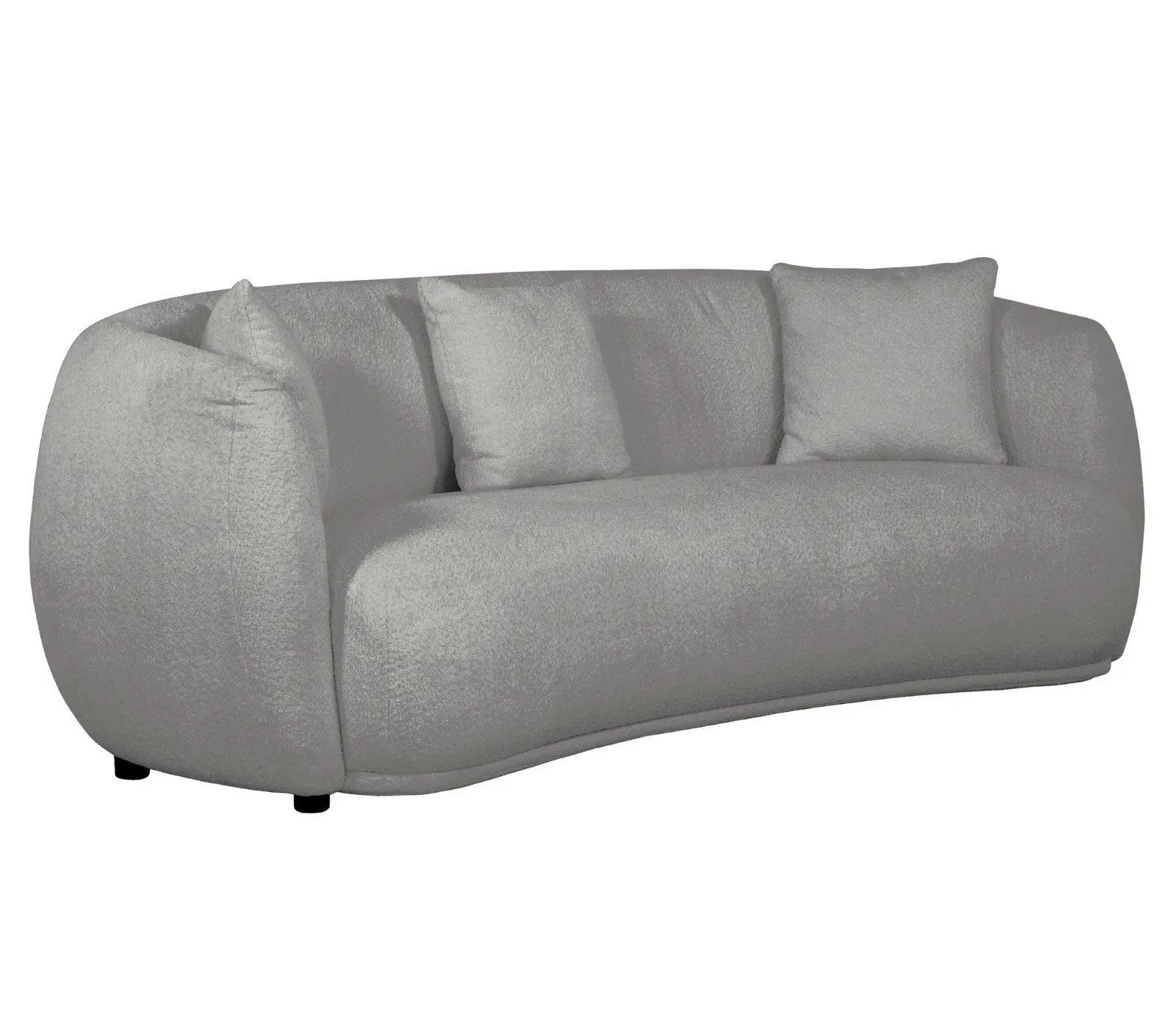 Alba Curve Sofa - Pewter Boucle Fabric