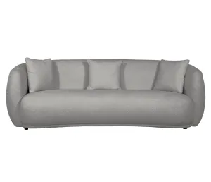 Alba Curve Sofa - Pewter Boucle Fabric