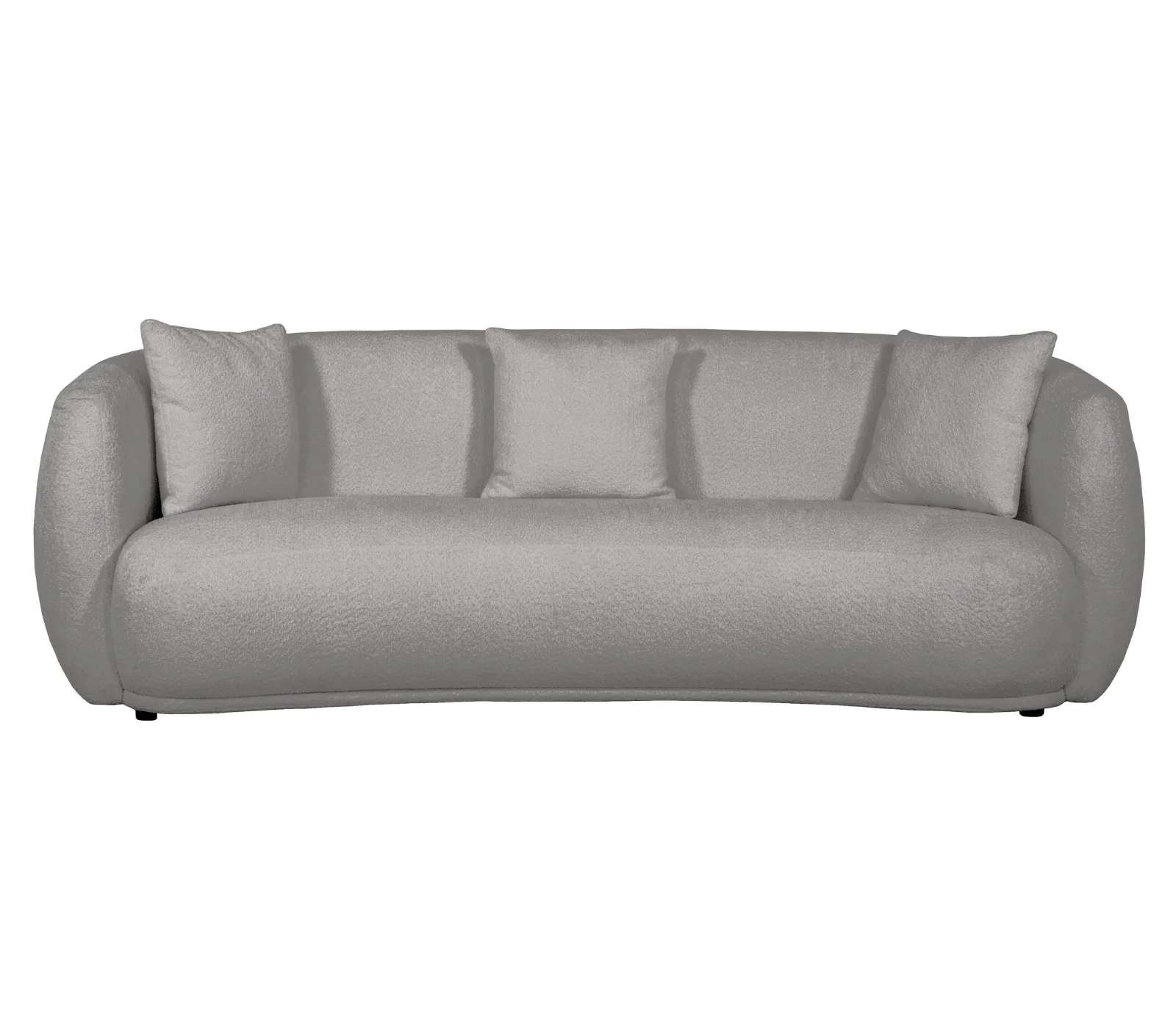 Alba Curve Sofa - Pewter Boucle Fabric
