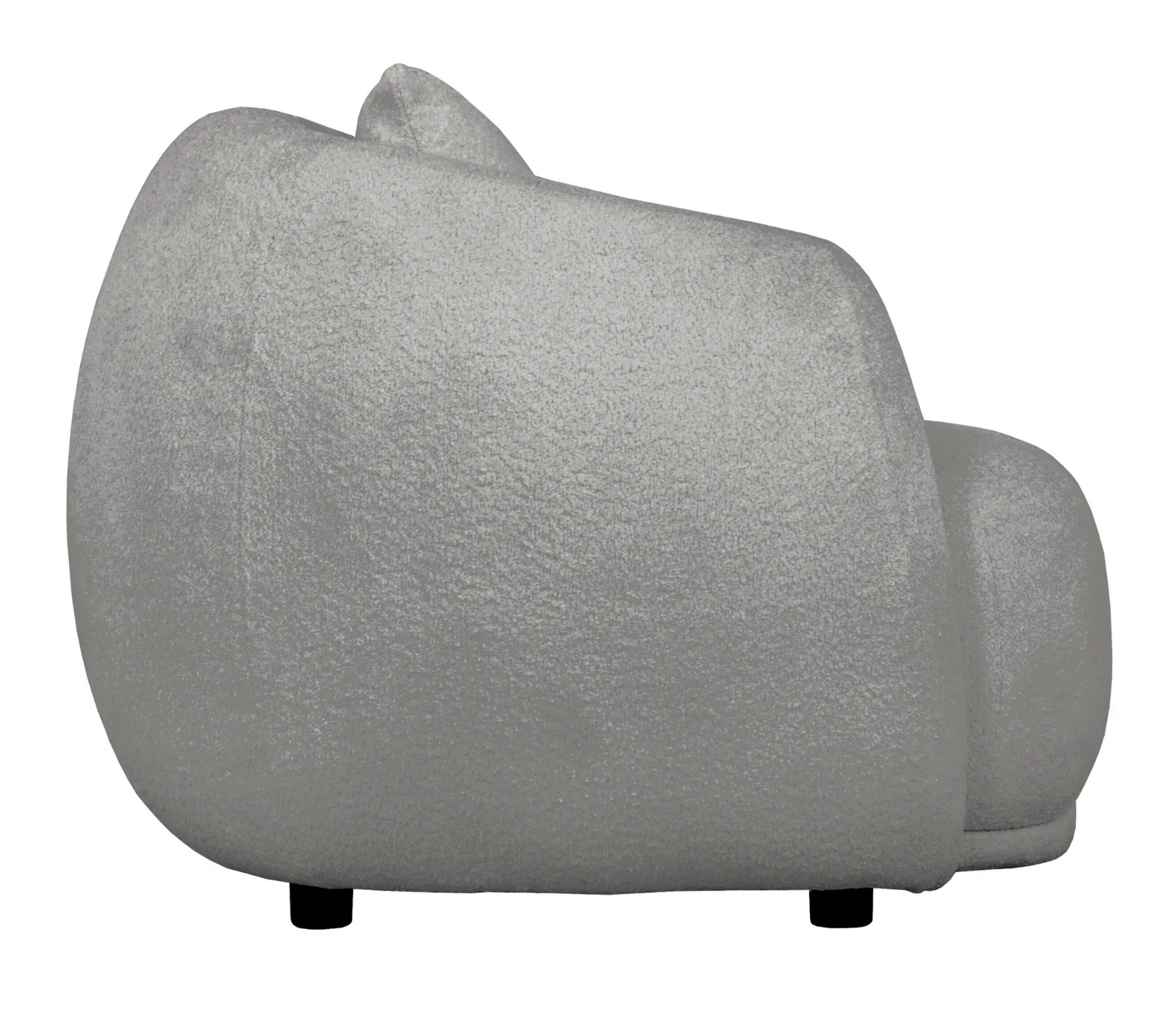 Alba Curve Sofa - Pewter Boucle Fabric