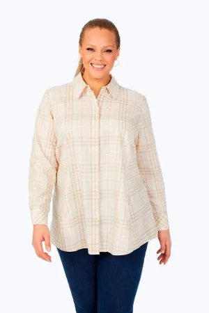 Cici Plus No Iron Warm Plaid Tunic