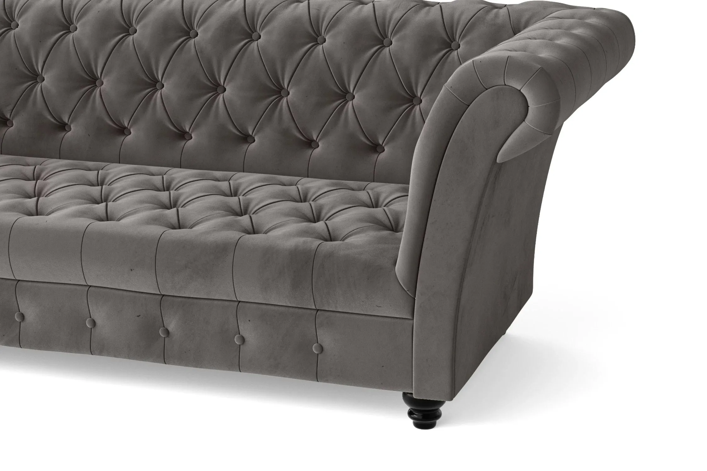Civita 2 Seater Sofa Grey Velvet