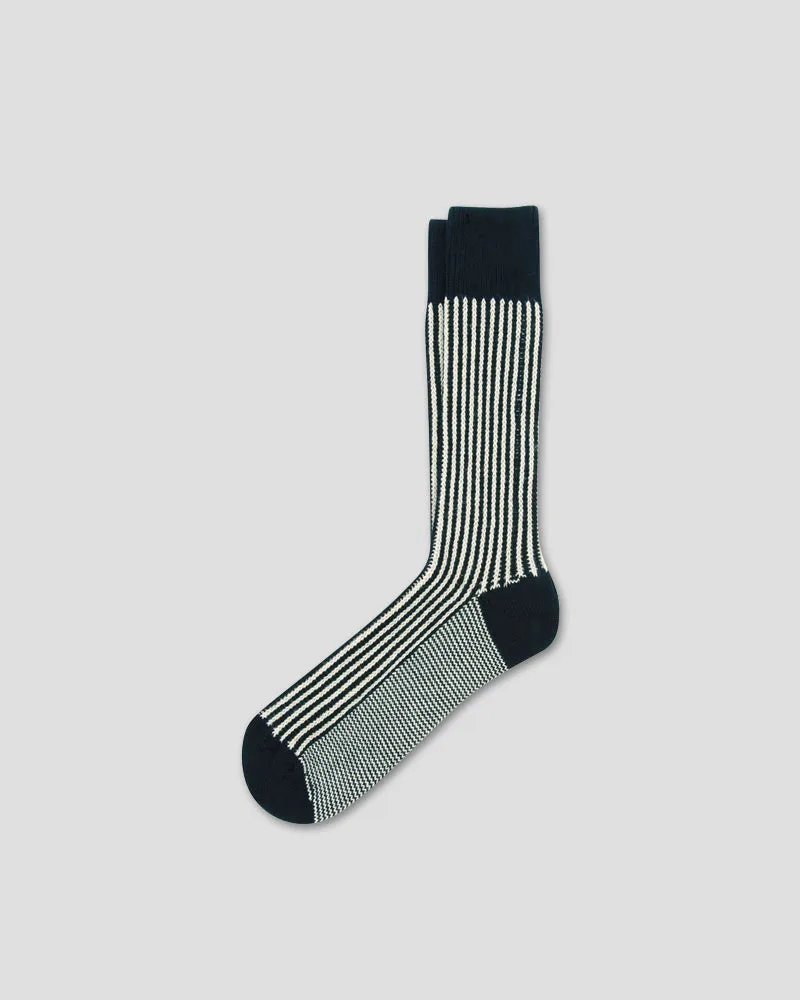 Cotton Short Capri Socks - NAVY
