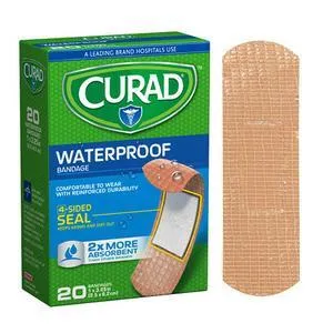 Curad Waterproof Plastic Adhesive Bandage, 3-1/4" x 1"