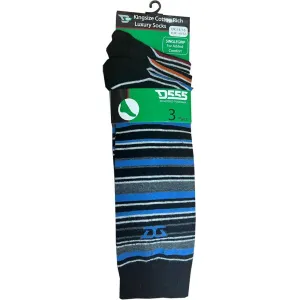 D555 Mens Roxton Big & Tall 3 Pack Cotton Luxury Stripe Socks - Multi
