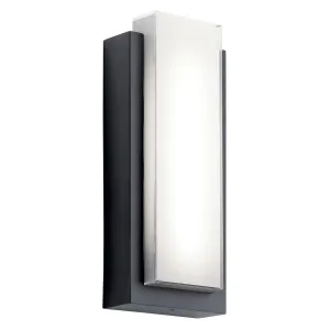 Dahlia 19 In 2-Lights LED Outdoor Wall Light With Painted White Inside Glass, Black Finish