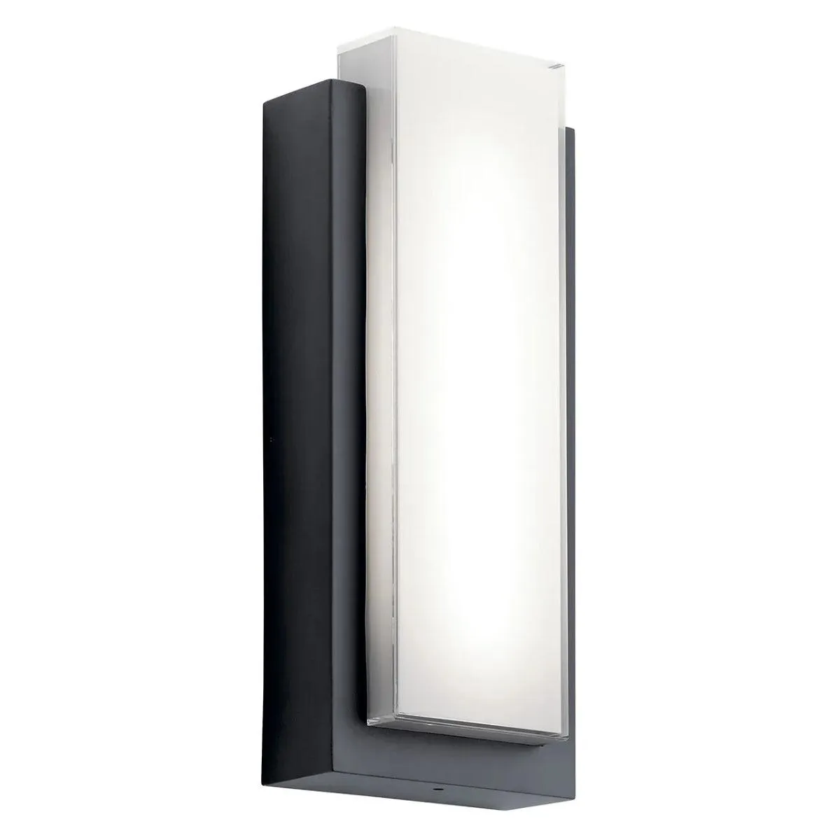 Dahlia 19 In 2-Lights LED Outdoor Wall Light With Painted White Inside Glass, Black Finish