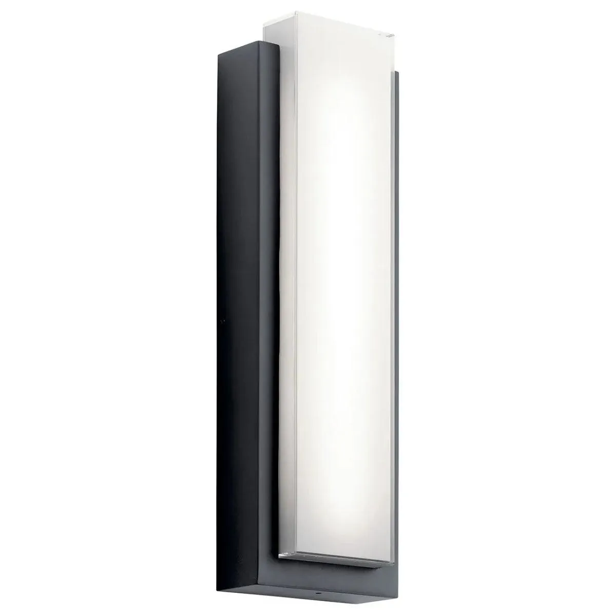 Dahlia 25 In 2-Lights LED Outdoor Wall Light With Painted White Inside Glass, Black Finish