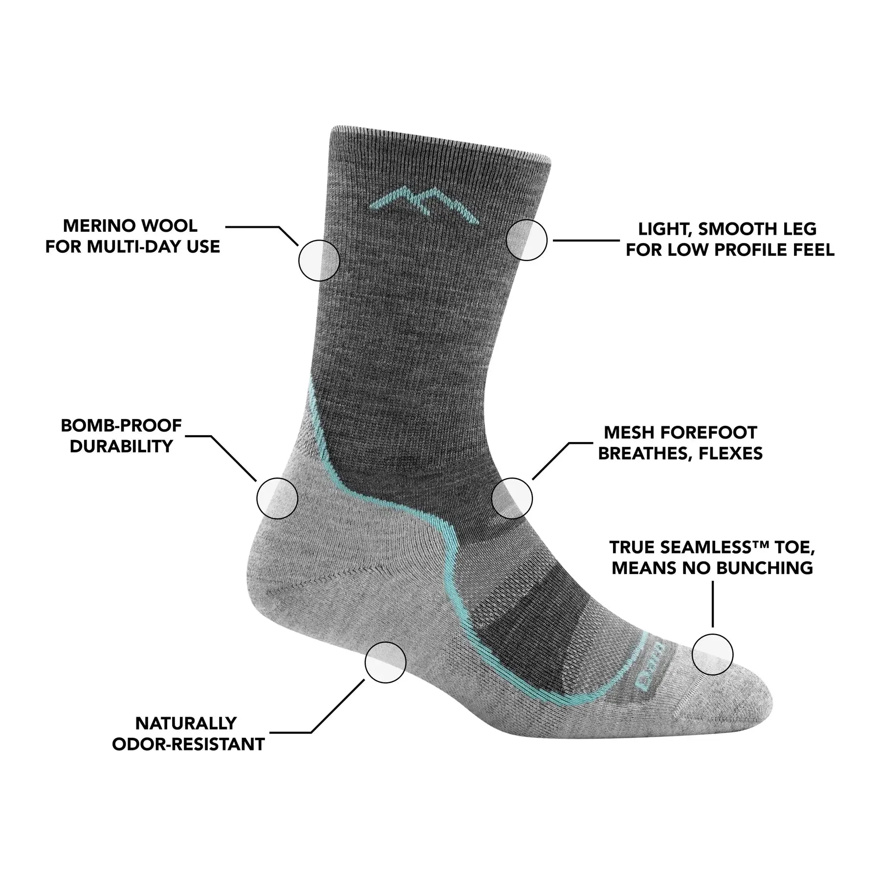 Darn Tough 1967 Women's Light Hiker Micro Crew Lightweight Hiking Sock - Taupe