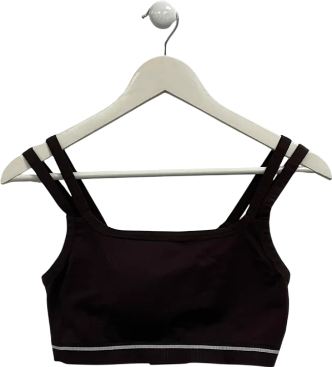 gymshark Brown Contrast Seamless Sports Bra UK XL