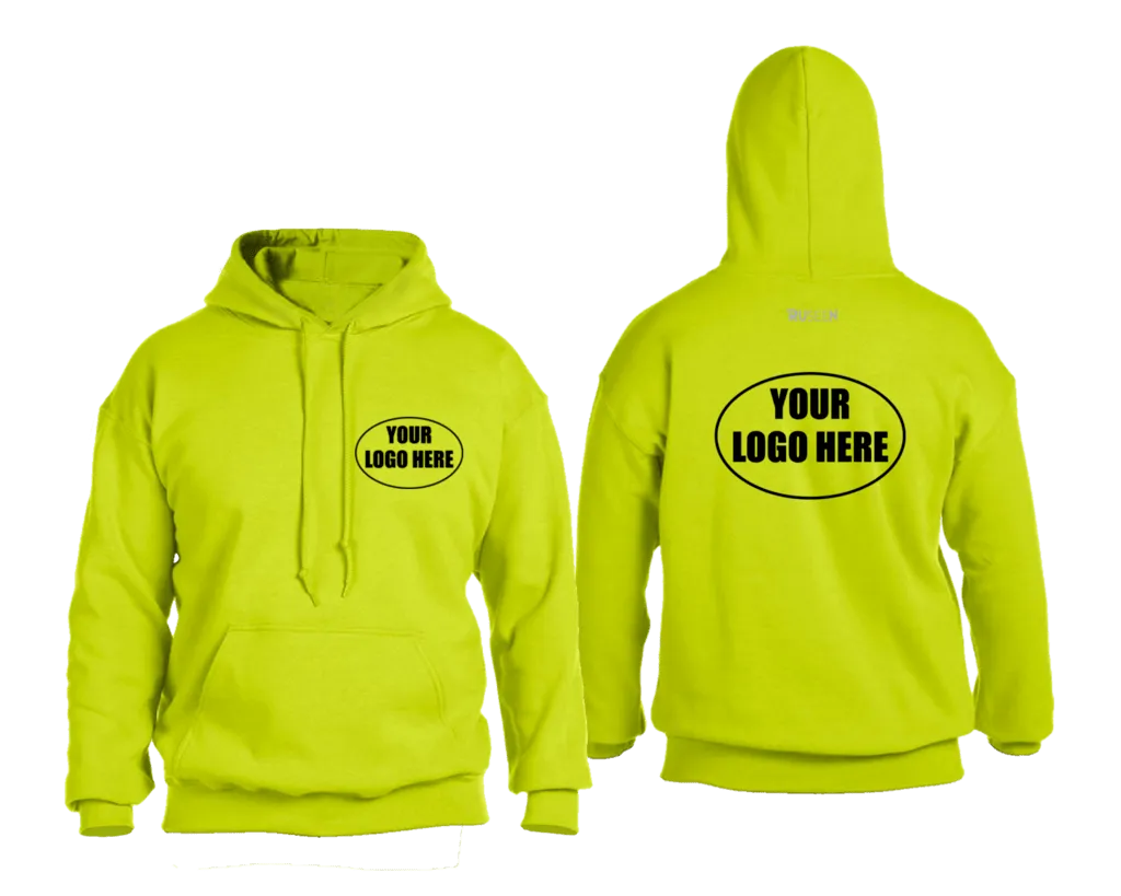 High Visibility Hooded Sweatshirt w/ Custom Logo