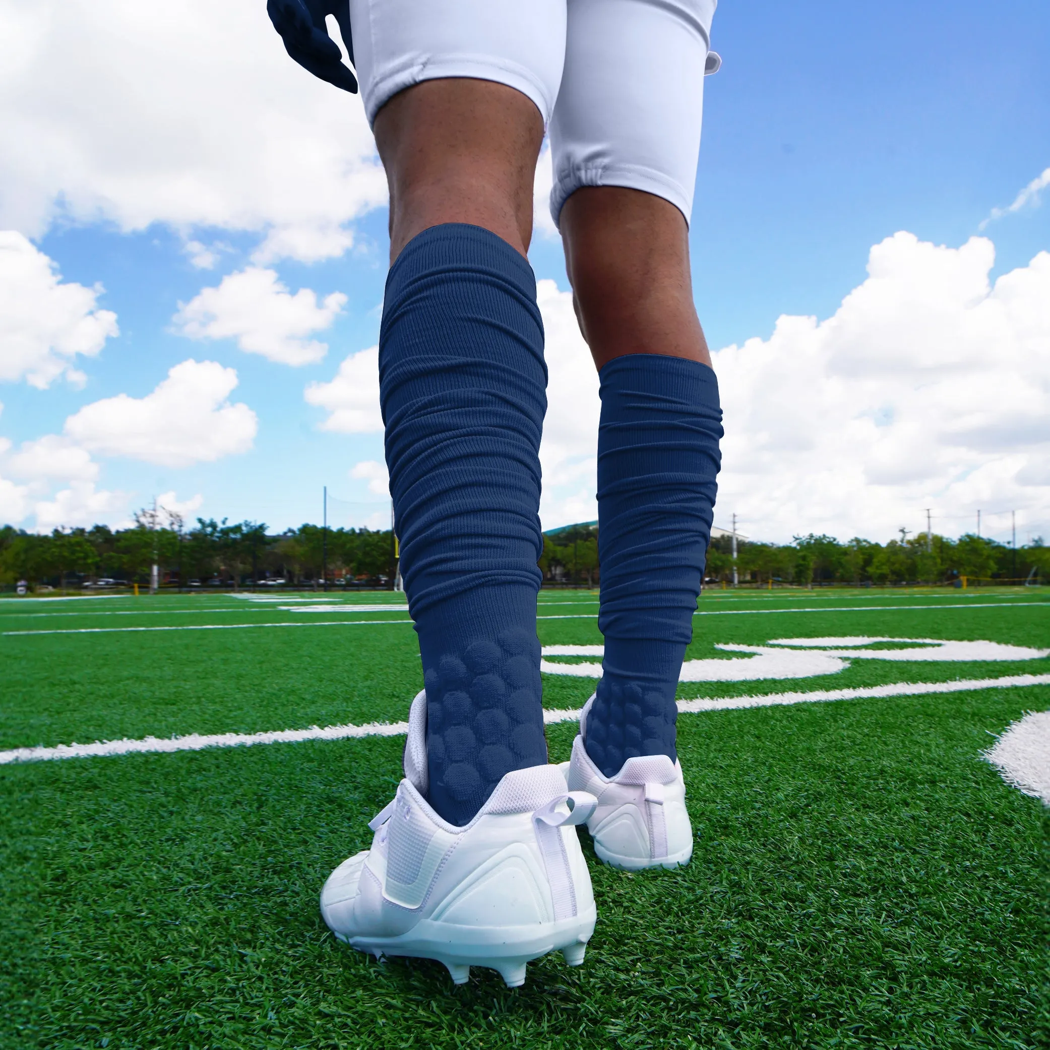 Hue Navy Football Padded Long Socks