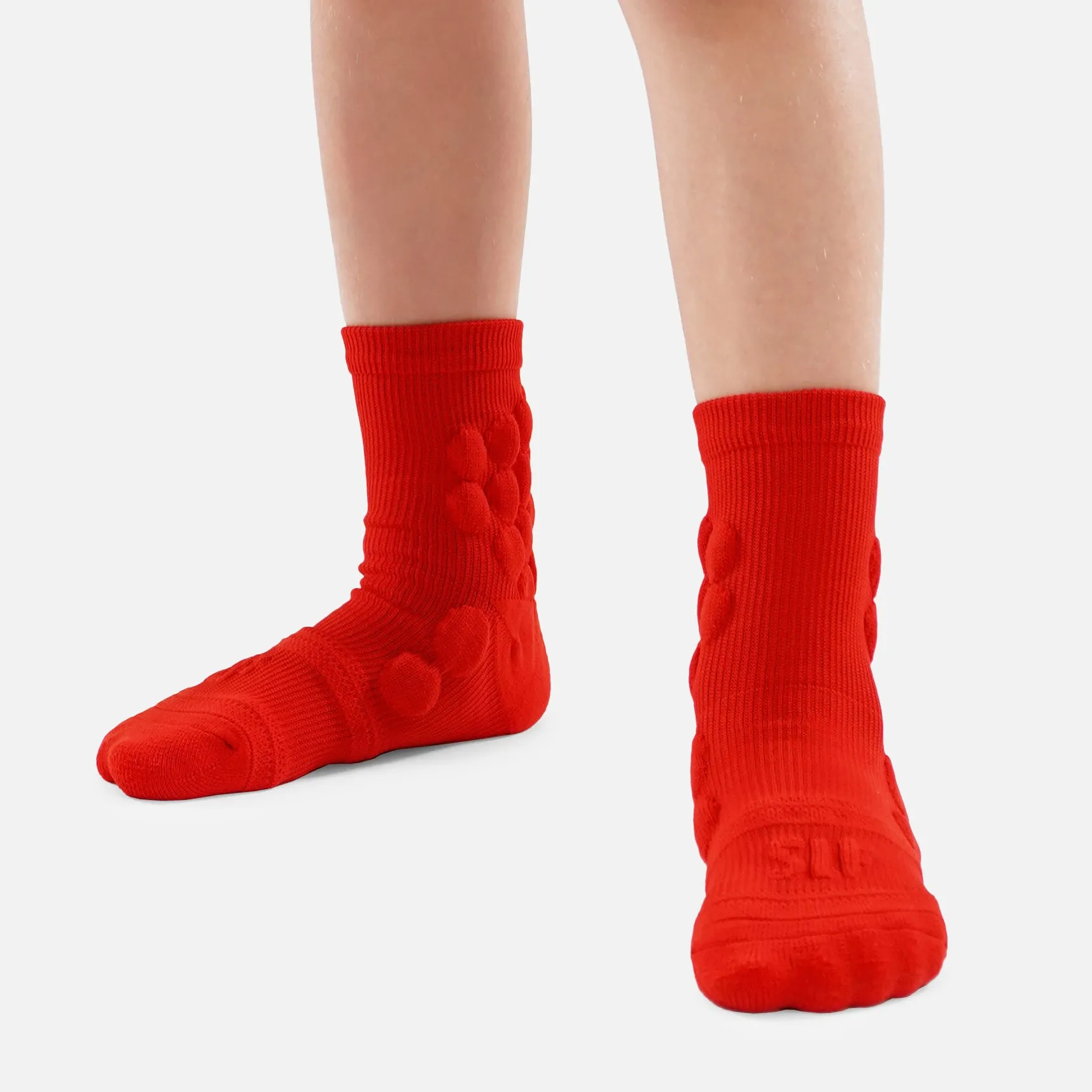 Hue Red Football Padded Short Kids Socks