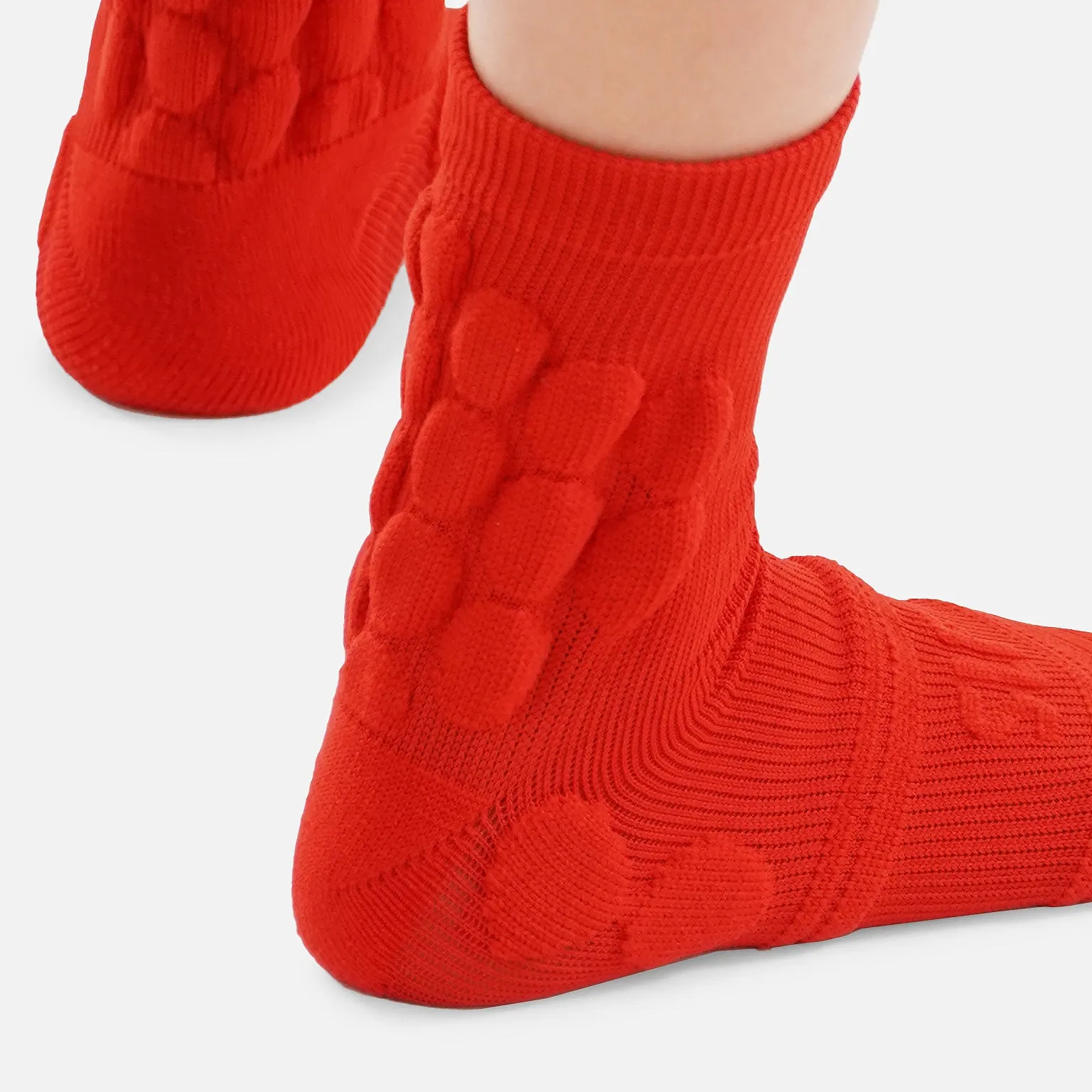 Hue Red Football Padded Short Kids Socks