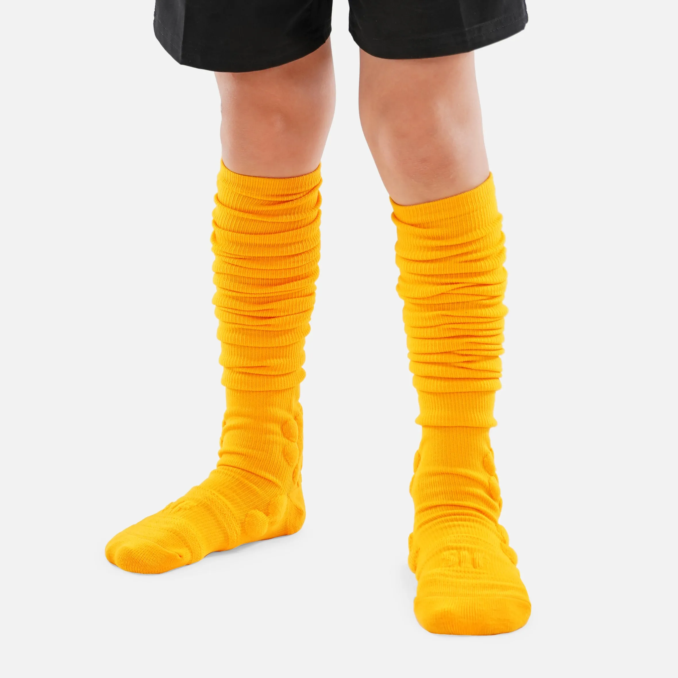 Hue Yellow Gold Football Padded Long Kids Socks