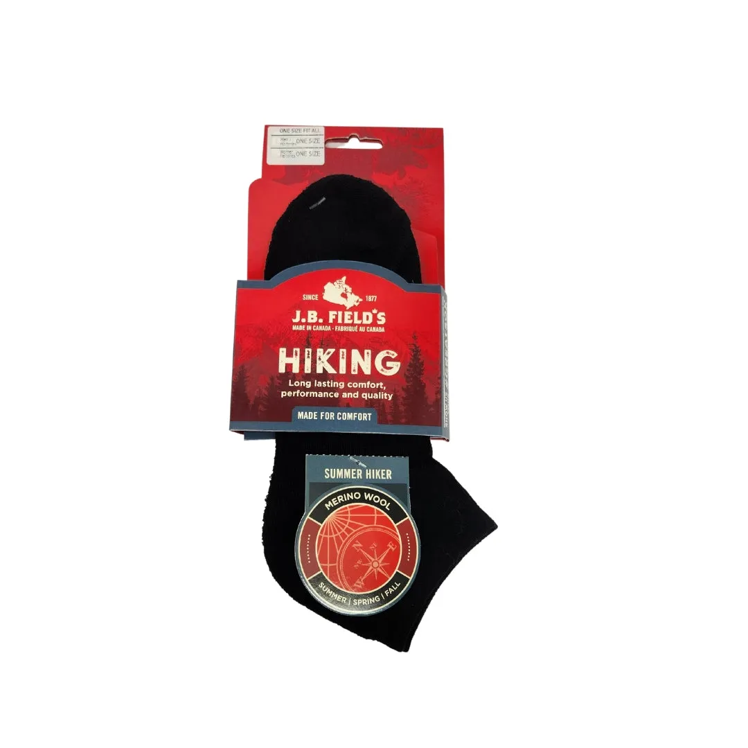 J.B. Field's Hiking "Summer Hiker" Merino Wool Low-Cut Ankle Socks