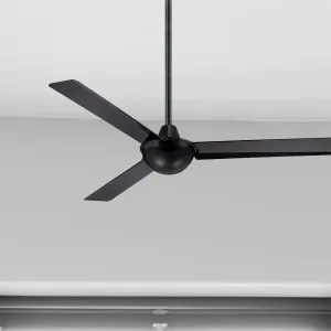 Kewl 52" Black Modern Indoor Ceiling Fan with Wall Control