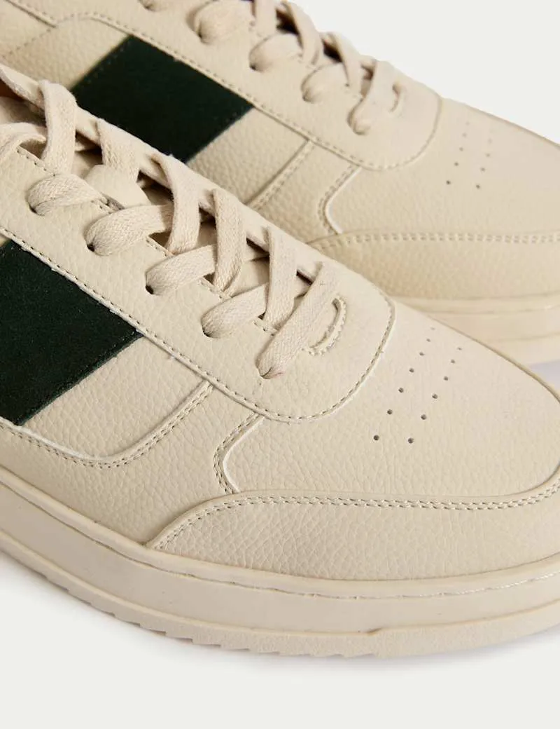 Lace Up Retro Court Trainers