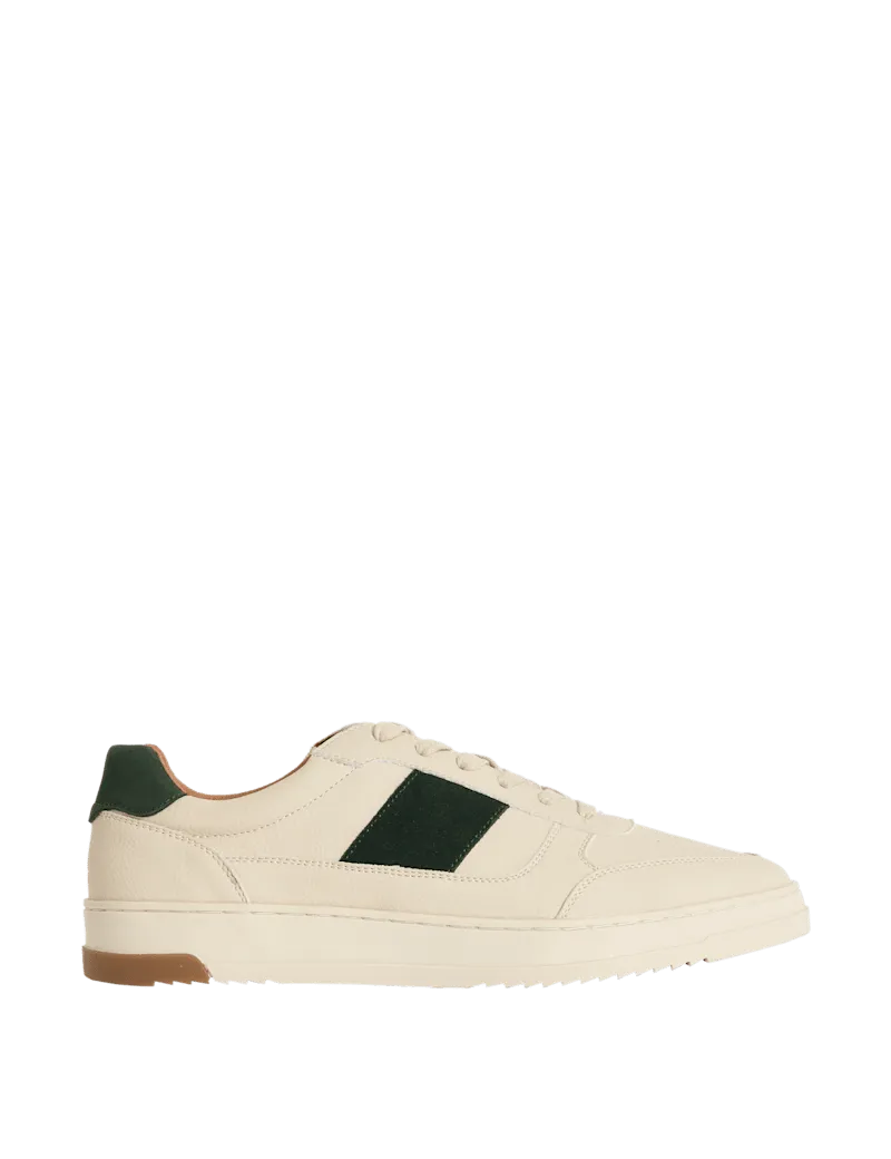 Lace Up Retro Court Trainers