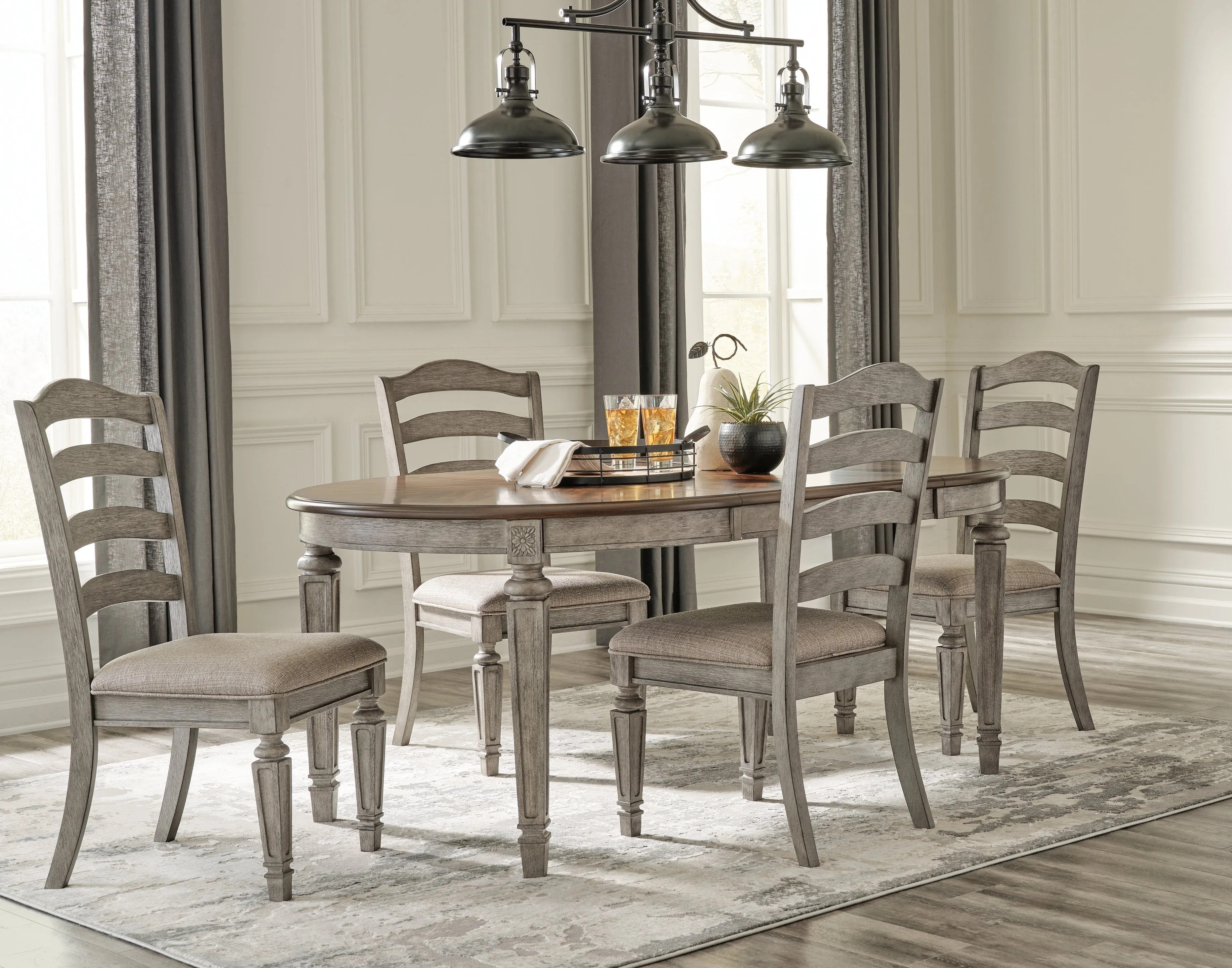 Lodenbay Dining Table and 4 Chairs in Two-tone