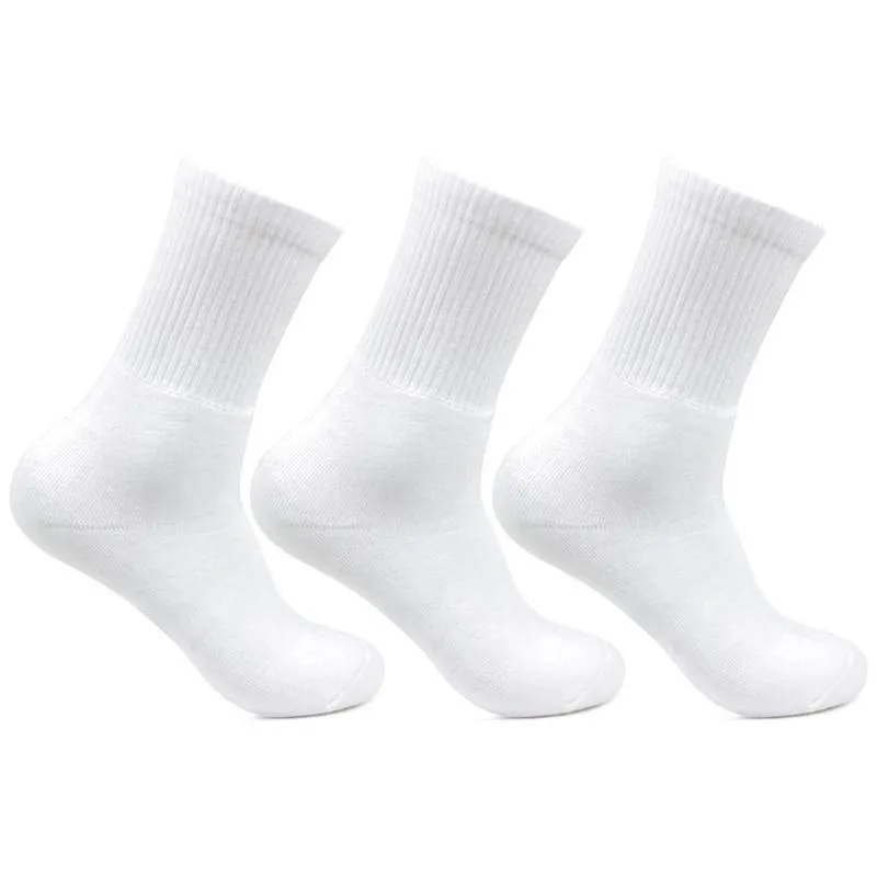 Men Cushioned White Joggers Crew Sports Socks- Pack of 3