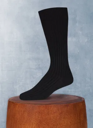 Merino Wool/Silk Sock in Black