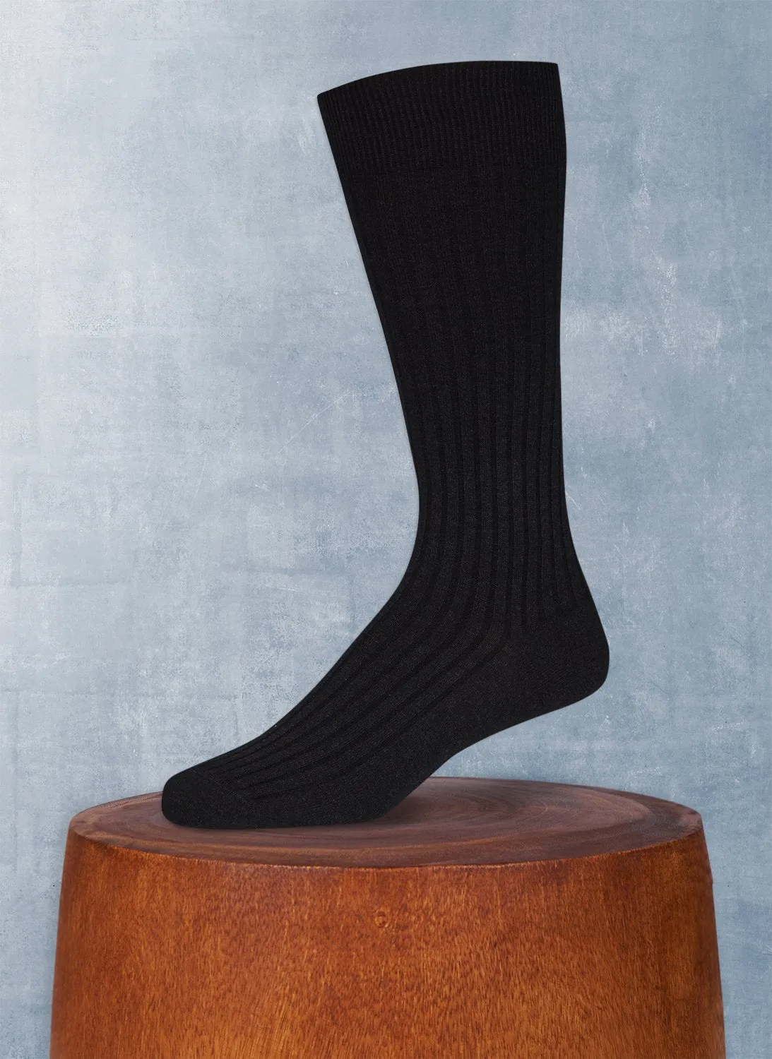 Merino Wool/Silk Sock in Black