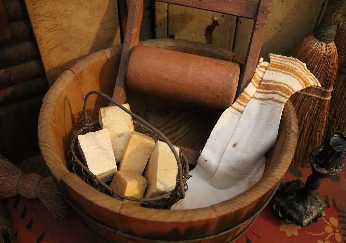 Old Staved Bucket Washday Gathering