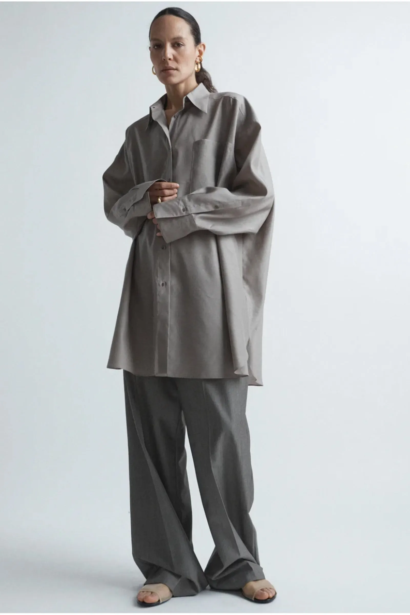 Oversized Silk and Wool Shirt