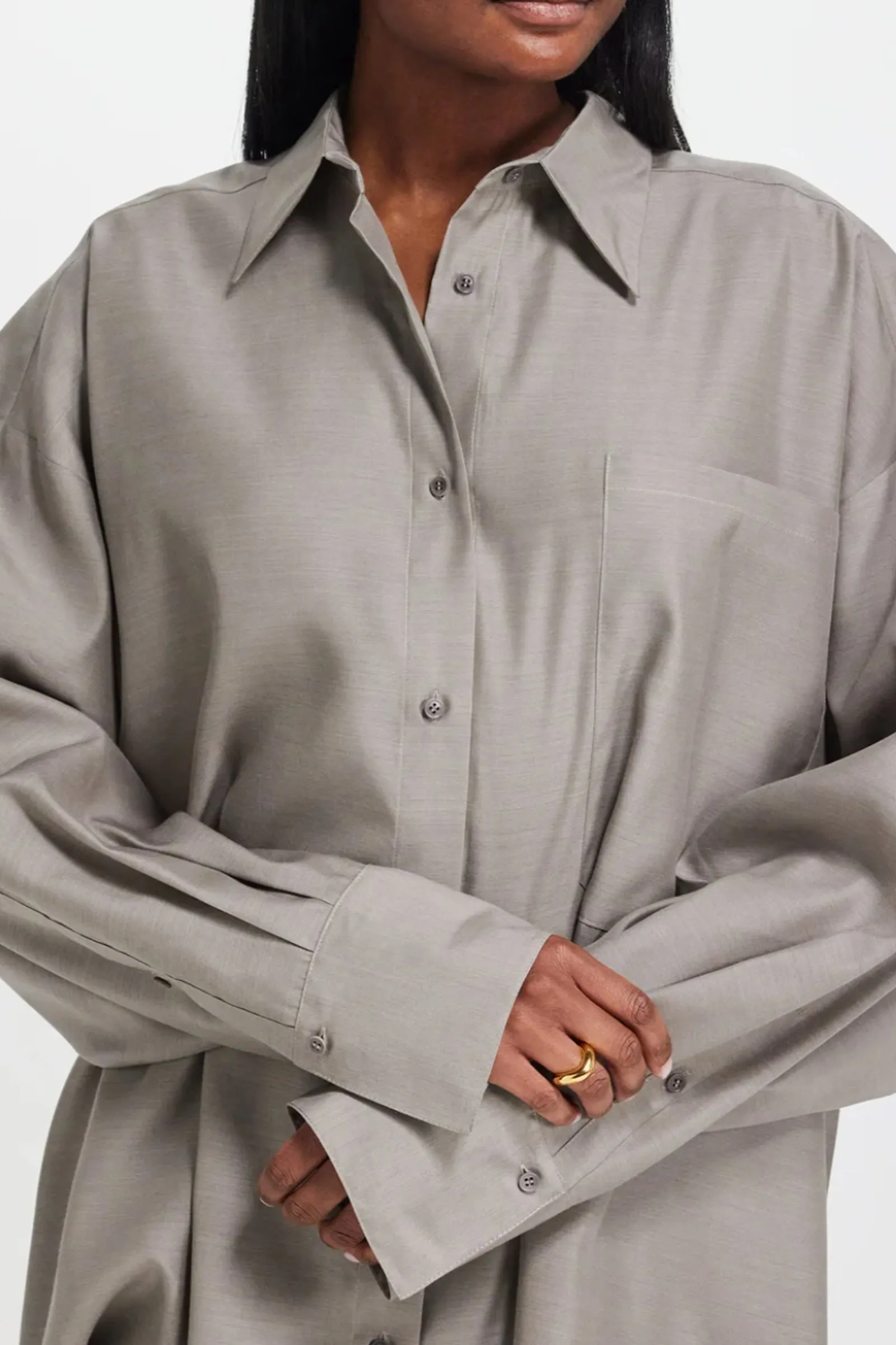 Oversized Silk and Wool Shirt