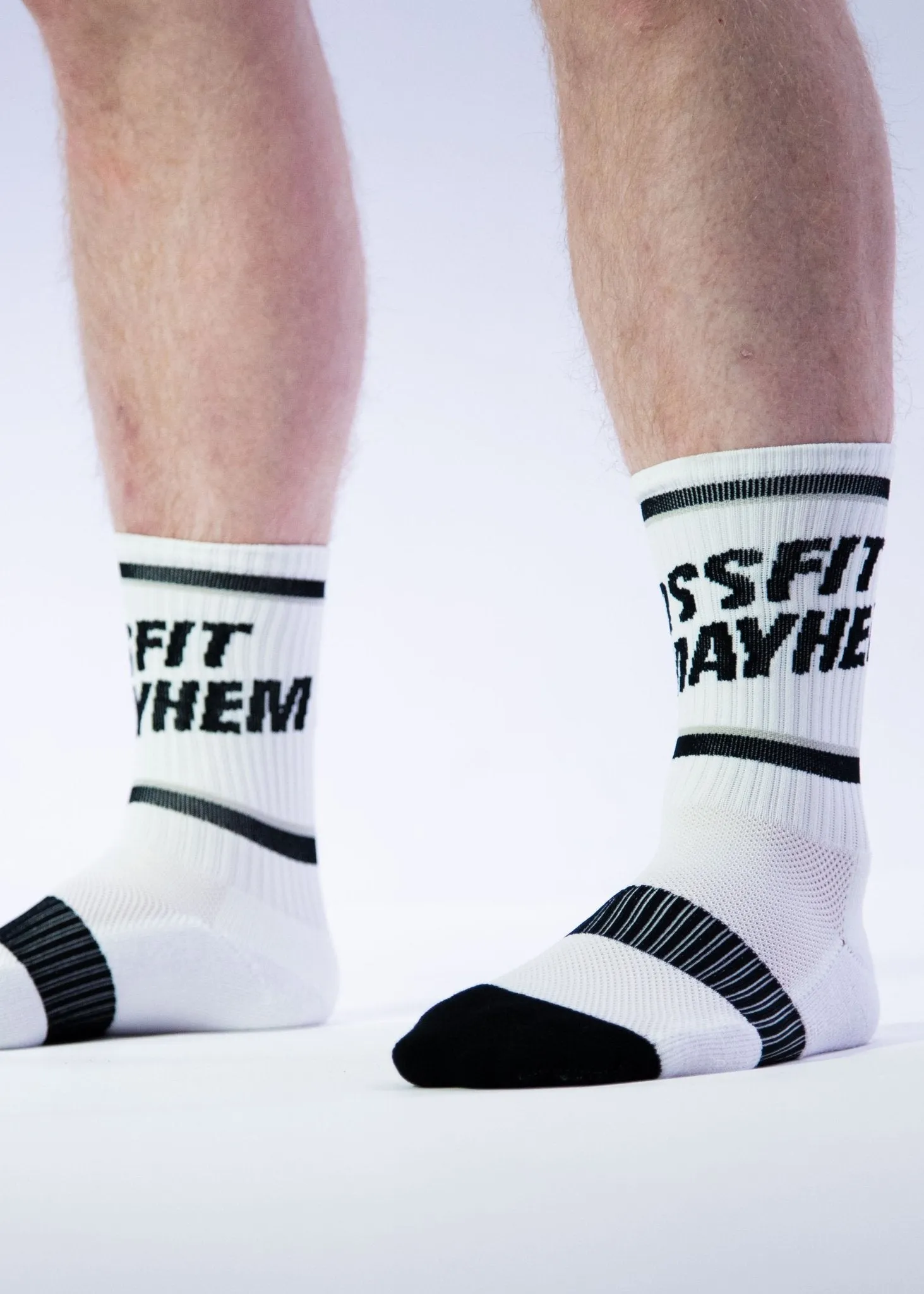 Performance Crew Socks: White   Black
