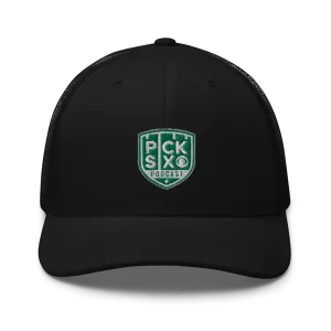 Pick Six Podcast Logo Retro Trucker Hat