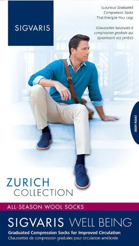 Sigvaris 192C All-Season Merino Wool for Men, 15-20 mmHg, Knee High, Closed Toe