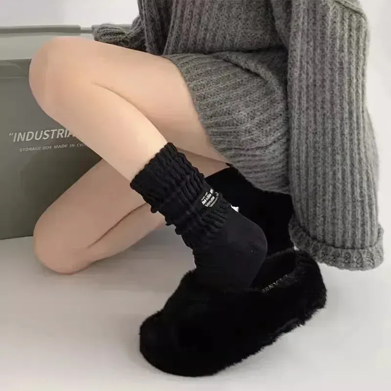 Sohiwoo Cotton Letter Socks Men and Women Sports Breathable New Designer Crew Socks Autumn Winter Solid Casual Skateboard Hiphop Sock