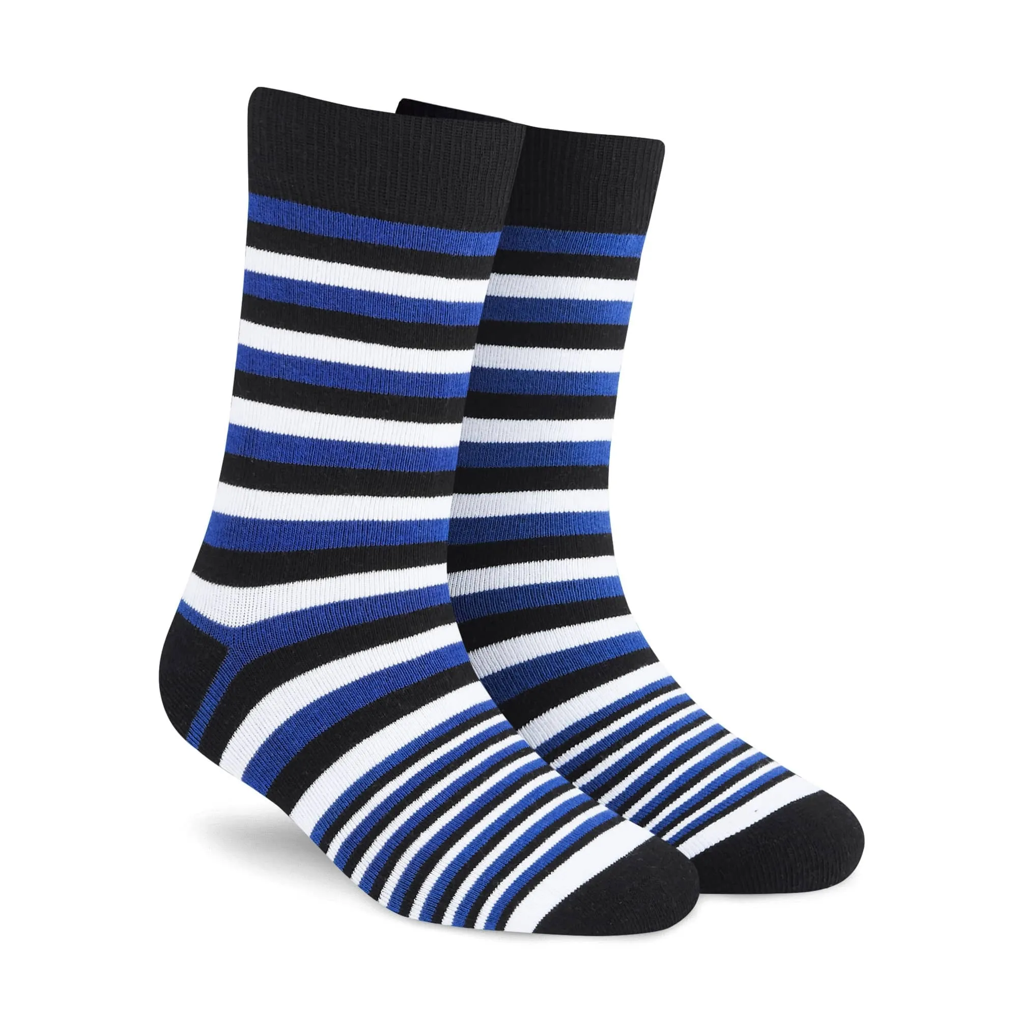 Stripes X -  Blue Unisex Crew Length Socks