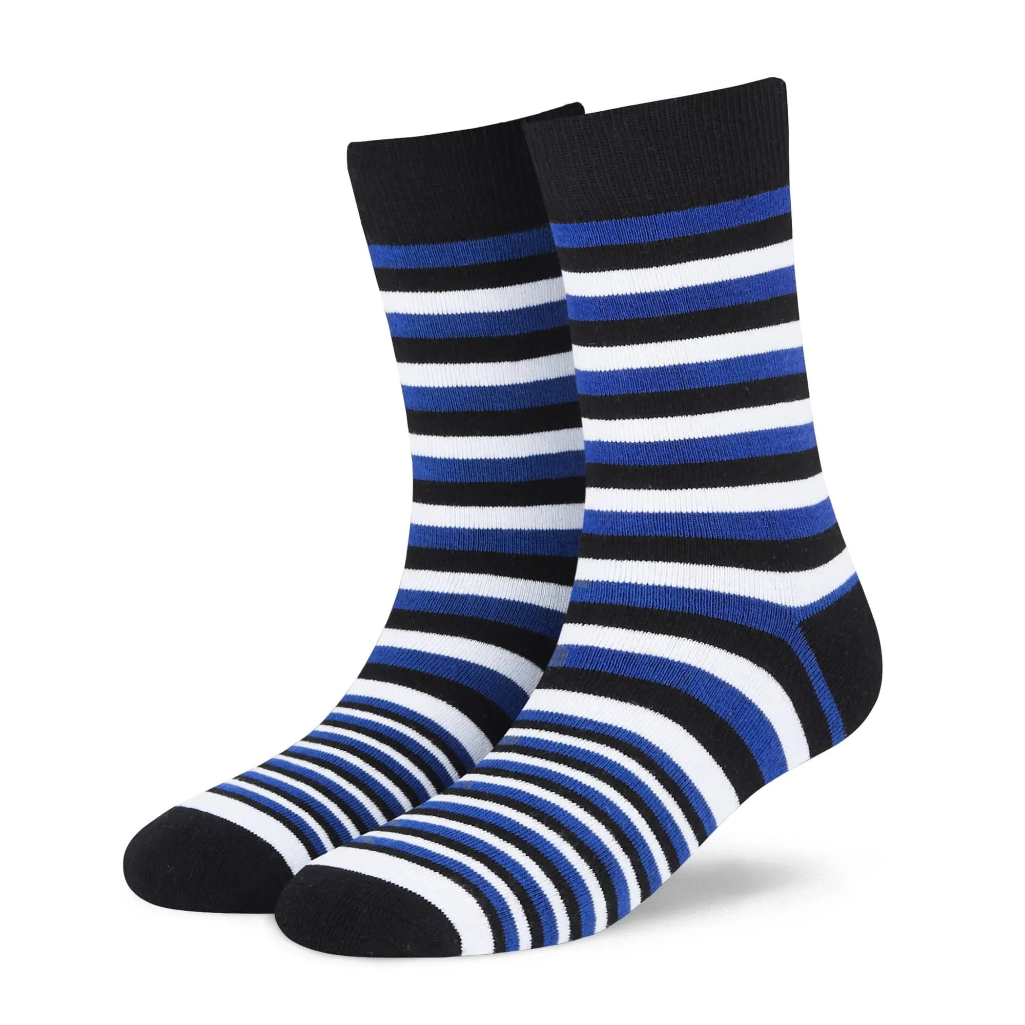 Stripes X -  Blue Unisex Crew Length Socks