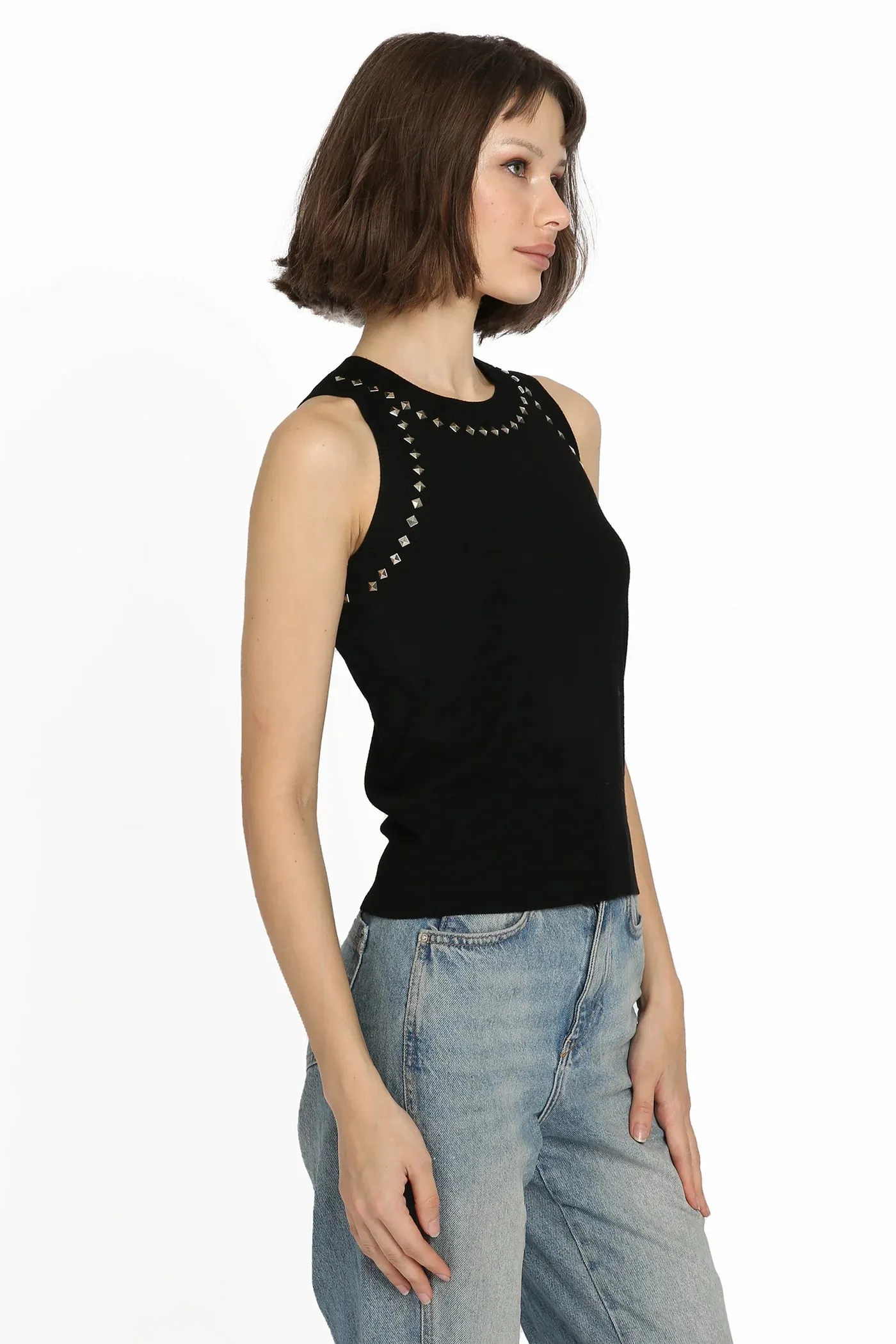 Studded Viscose Tank