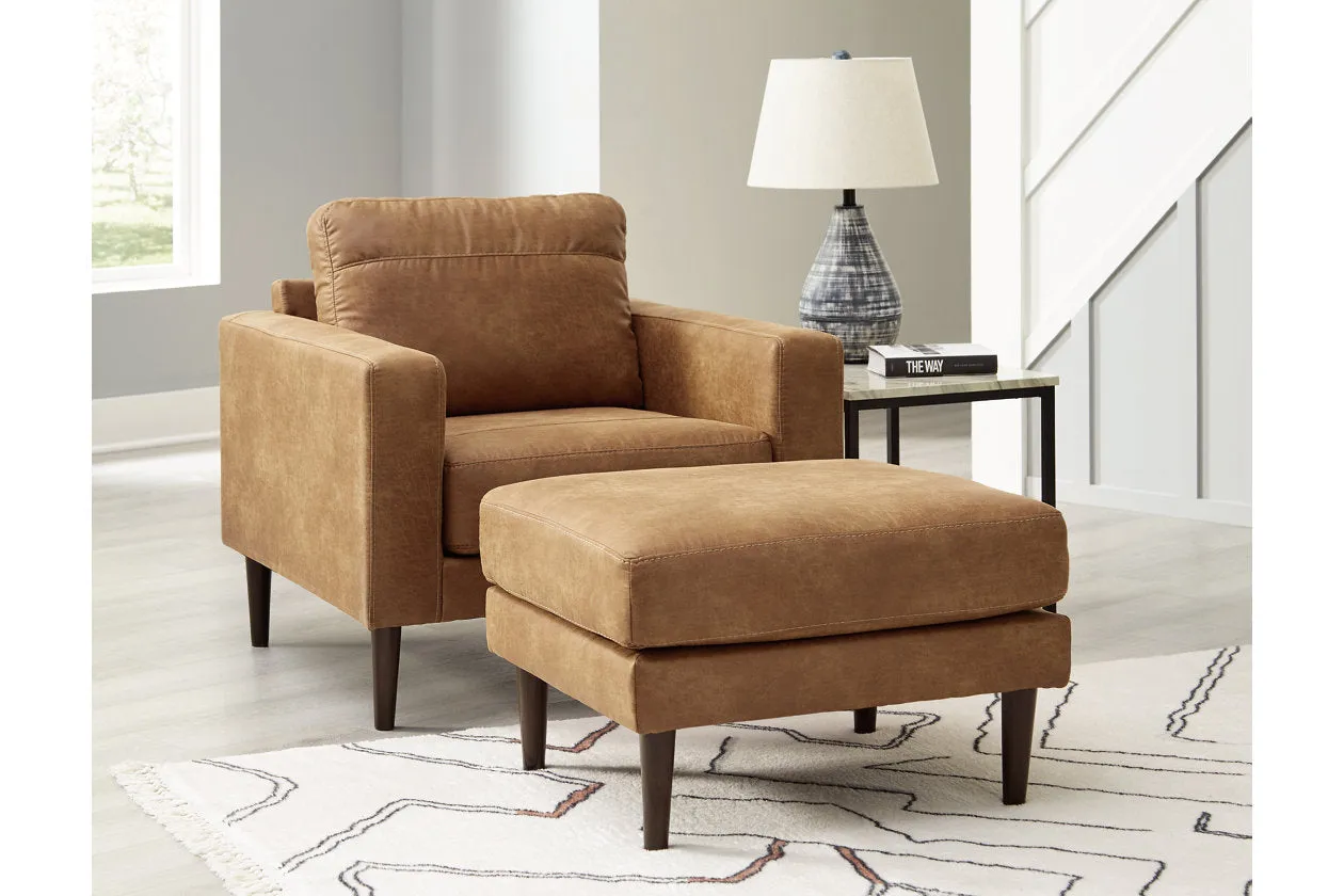 Telora Caramel Sofa, Loveseat, Chair and Ottoman