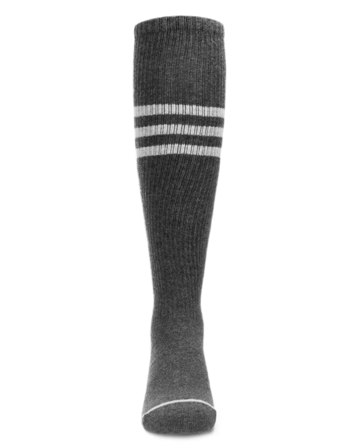Thin Ribbed Sport Stripe Cotton Blend Knee High Socks