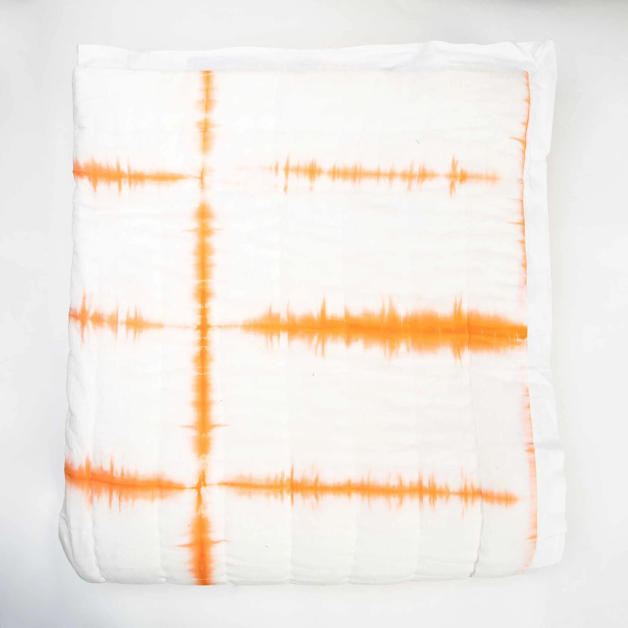 Traditional Handmade Orange Stripes Tie Dye Pure Cotton Jaipuri Razai