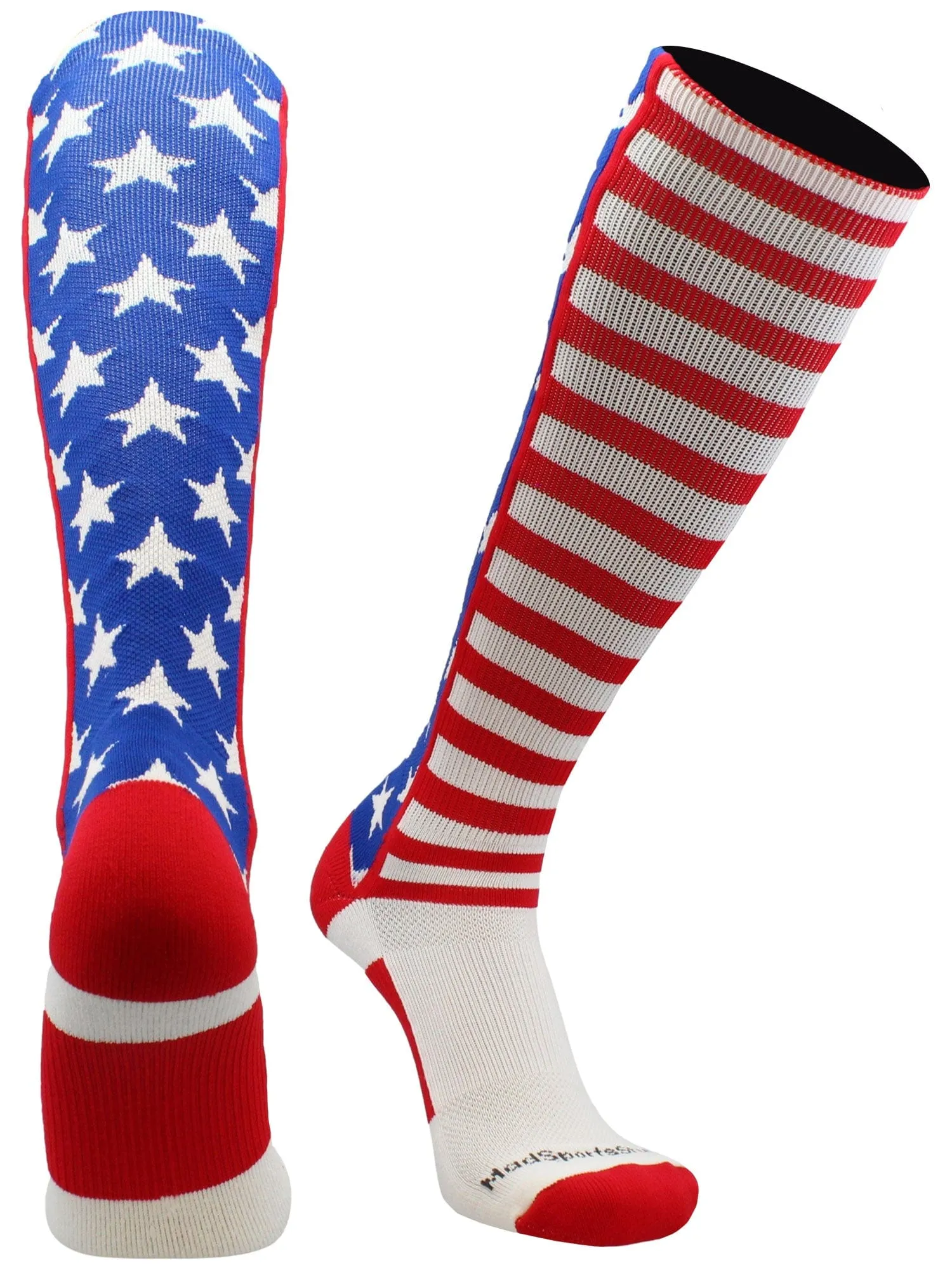 USA American Flag Stars and Stripes Over the Calf Socks