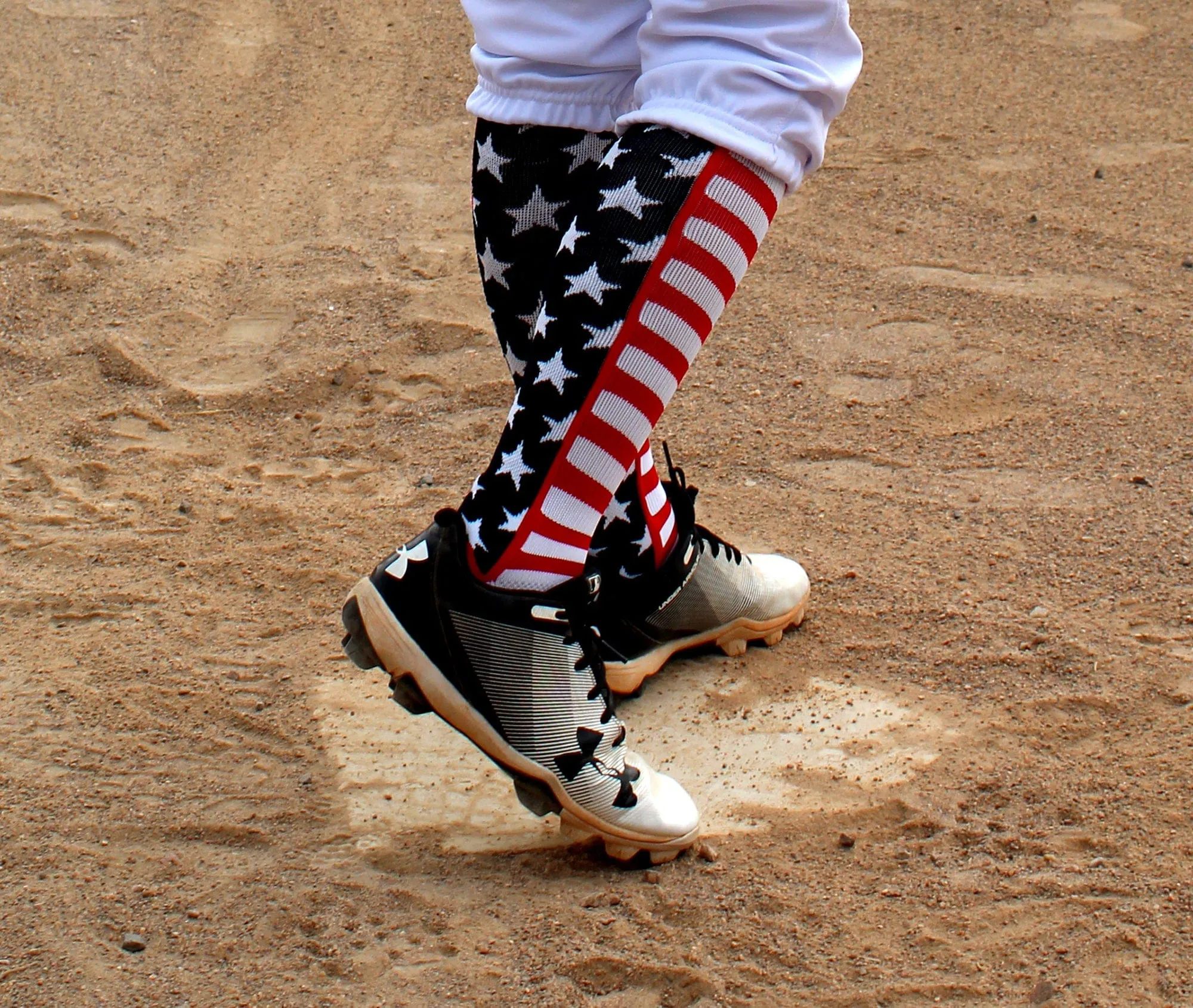 USA American Flag Stars and Stripes Over the Calf Socks