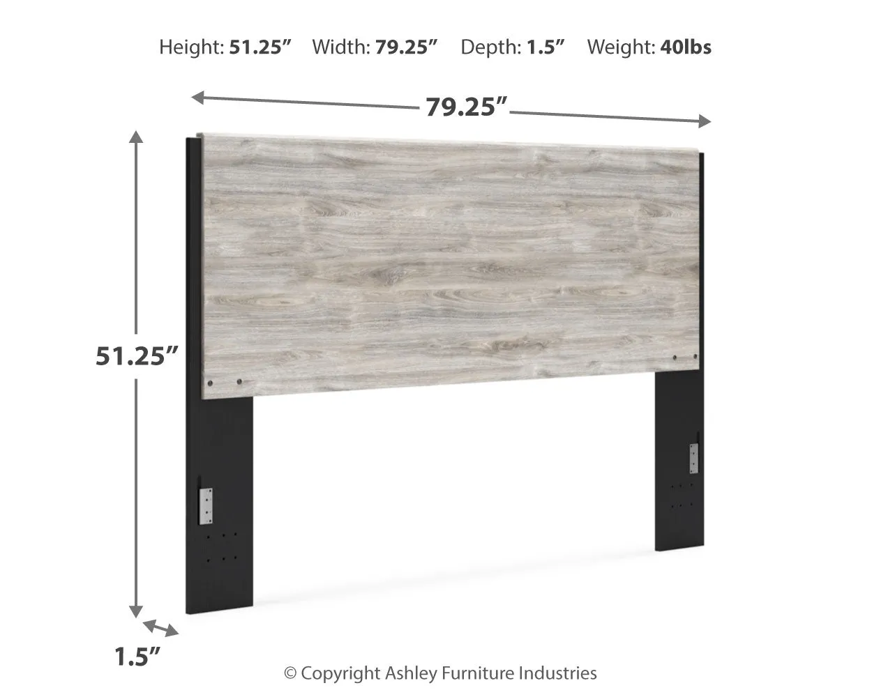 Vessalli King Panel Headboard with Mirrored Dresser, Chest and 2 Nightstands in Two-tone