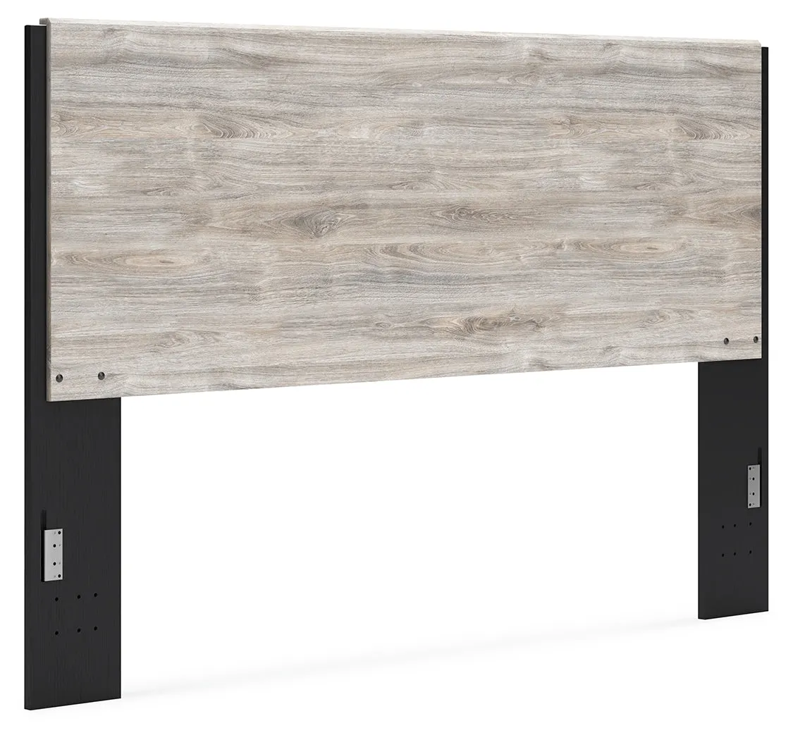 Vessalli King Panel Headboard with Mirrored Dresser, Chest and 2 Nightstands in Two-tone