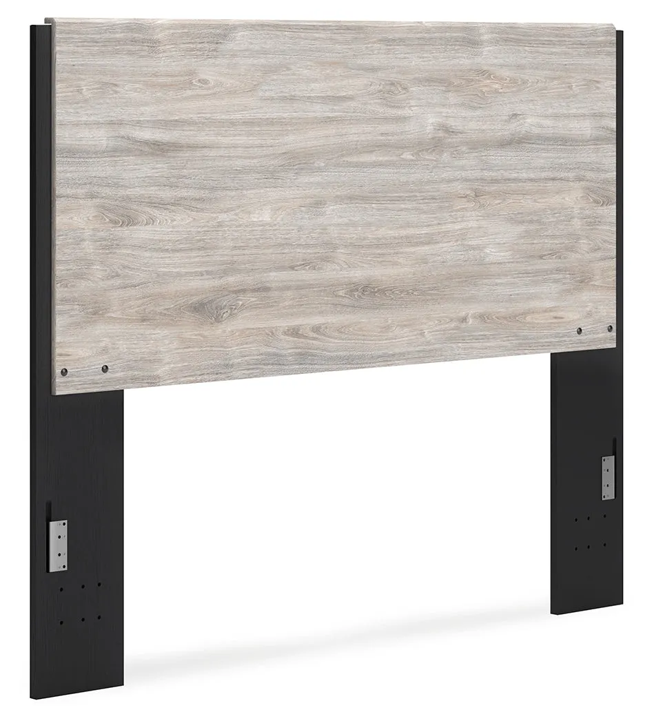 Vessalli Queen Panel Headboard with Mirrored Dresser and Chest in Two-tone