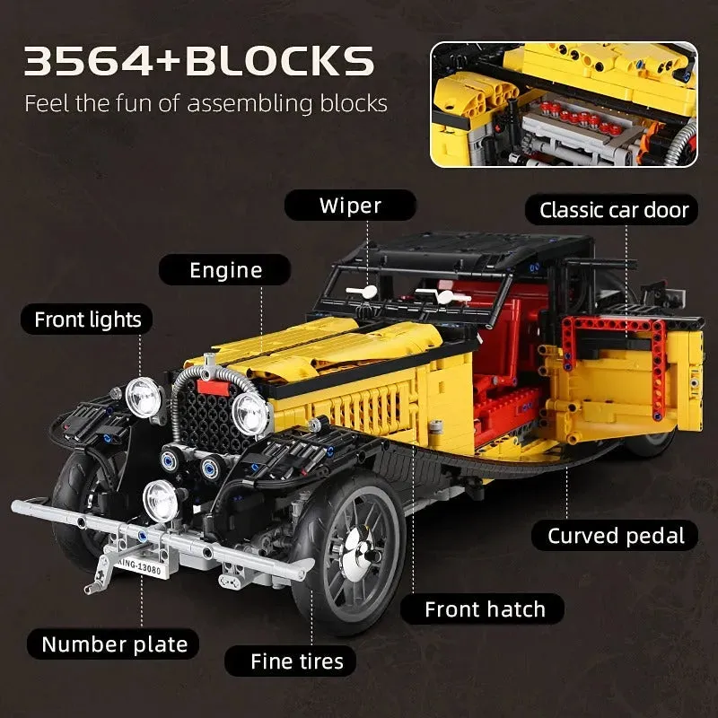 Vintage MOC 13080 Bugatti 50T Retro Sports Car Bricks Toys