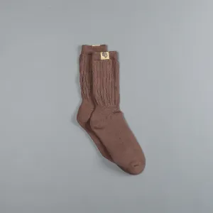 Wolf Patch Comfy Socks in Combat Brown